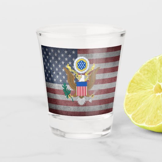 Amerikaanse vlag — Grote zeehond Shot Glas (Voorkant)