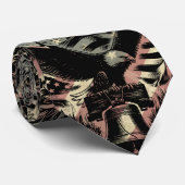 Amerikaanse vlag Grunge Bald Eagle Patriotic Stropdas (Opgerold)