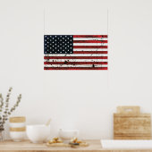 Amerikaanse vlag grunge paint poster (Keuken)