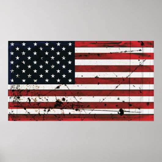 Amerikaanse vlag grunge paint poster (Voorkant)