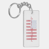 Amerikaanse vlag Grunge + State National Sleutelhanger (Voorkant Links)