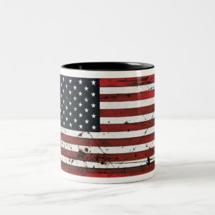 Amerikaanse vlag grunge verf koffie mok