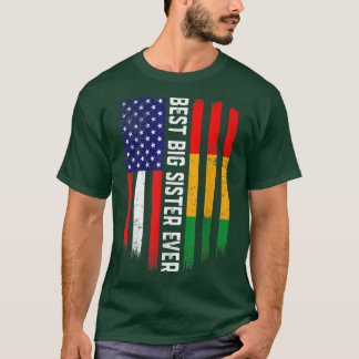 Amerikaanse vlag & Guinee vlag Beste grote zuster T-shirt