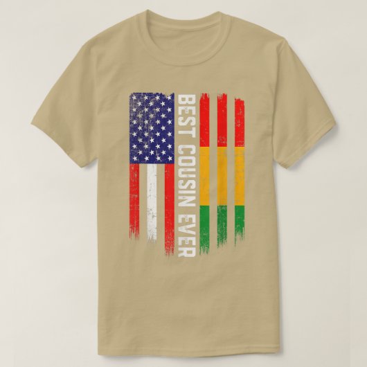Amerikaanse vlag & Guinee - vlag Beste neef ooit T-shirt (Design voorkant)