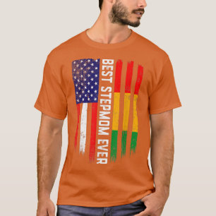 Amerikaanse vlag & Guinee - vlag Beste Stepmam op T-shirt