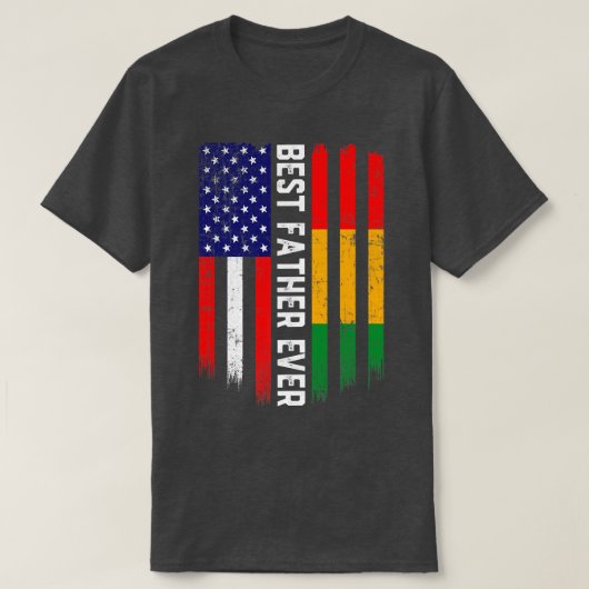 Amerikaanse vlag & Guinee vlag Beste vader ooit T-shirt (Design voorkant)