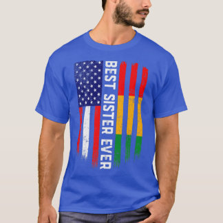 Amerikaanse vlag & Guinee vlag Beste zuster ooit T-shirt