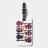 Amerikaanse vlag Guitar Art Bagagelabel (Voorkant verticaal)