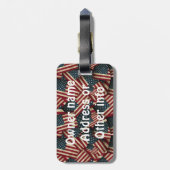 Amerikaanse vlag Guitar Art Bagagelabel (Achterkant verticaal)