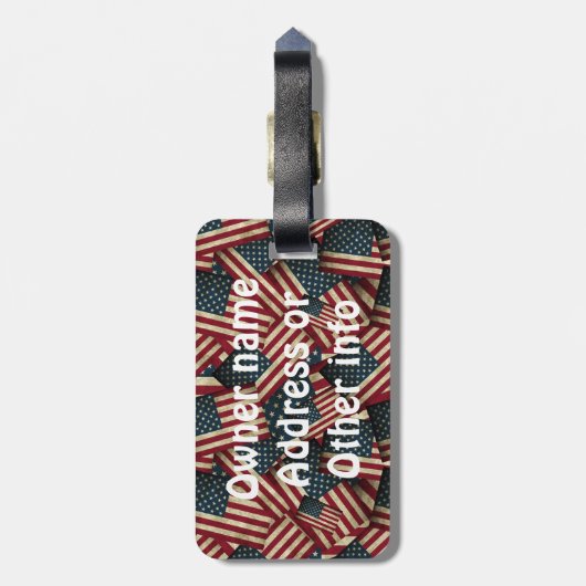 Amerikaanse vlag Guitar Art Bagagelabel (Achterkant verticaal)