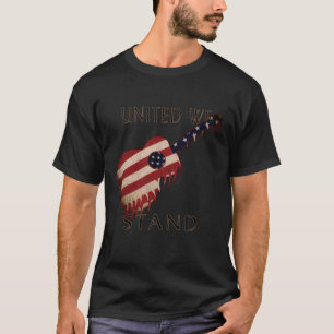 Amerikaanse vlag Guitar, United We stand, Grunge T-shirt