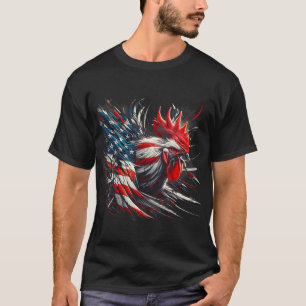 Amerikaanse Vlag Haan Kip 4 juli Dier  T-shirt