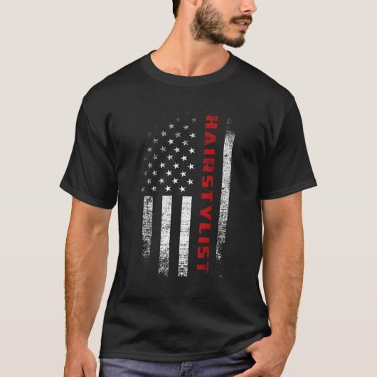 Amerikaanse vlag Haarstylist Apparel Patriot T-shirt (Voorkant)