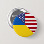 Amerikaanse vlag | Half Oekraïne Verenigde Staten Ronde Button 5,7 Cm (Voorkant /achterkant)