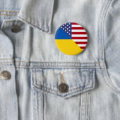 Amerikaanse vlag | Half Oekraïne Verenigde Staten Ronde Button 5,7 Cm (In situ)