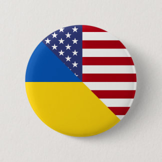 Amerikaanse vlag | Half Oekraïne Verenigde Staten Ronde Button 5,7 Cm