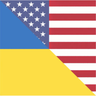 Amerikaanse vlag | Half Oekraïne Verenigde Staten Sticker