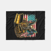 Amerikaanse vlag Halloween schedel Fleece Deken (Voorkant (Horizontaal))