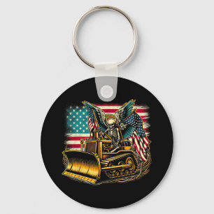 Amerikaanse vlag Halloween schedel Sleutelhanger