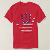 Amerikaanse vlag Handprint stencil T-shirt (Design voorkant)