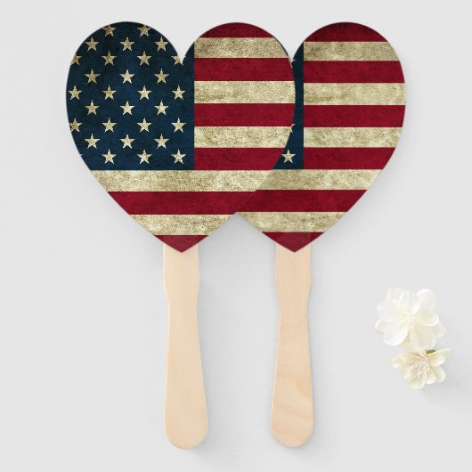 Amerikaanse vlag handwaaier (Voorkant en achterkant)