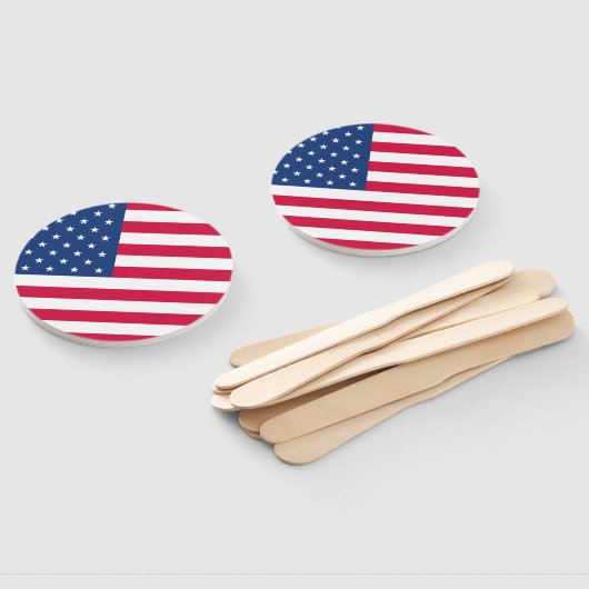 Amerikaanse vlag handwaaier (Niet-gemonteerd)