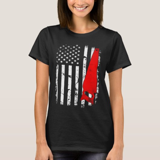 Amerikaanse vlag handzaag timmermanskast bouwer B T-shirt (Voorkant)
