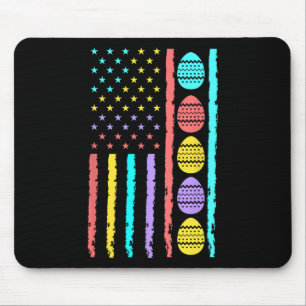 Amerikaanse vlag Happy Easter Egg Hunting Patrioti Muismat