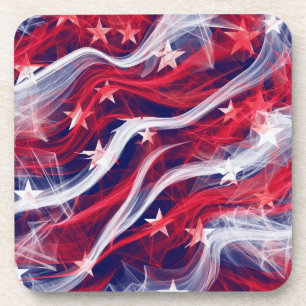 Amerikaanse vlag Hard Plastic onderzetters met kur