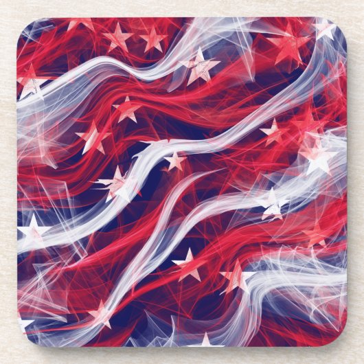 Amerikaanse vlag Hard Plastic onderzetters met kur (Voorkant)