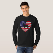 Amerikaanse vlag Harde grens Collie Dog 4 juli T-shirt (Voorkant volledig)