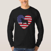 Amerikaanse vlag Harde grens Collie Dog 4 juli T-shirt (Voorkant)