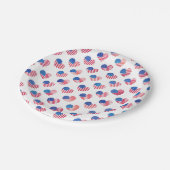 Amerikaanse vlag Harde rode blauwe sterren Stripes Papieren Bordje (Gekanteld)