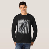 Amerikaanse vlag Harmonica Player 1 T-shirt (Voorkant volledig)
