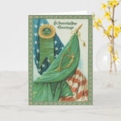  Amerikaanse vlag Harp van Erin St Patrick's Kaart (Gele Bloem)
