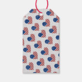 Amerikaanse Vlag Hart 4 juli Glitter Cadeaulabel (Voorkant)