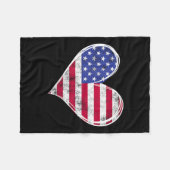 Amerikaanse vlag Hart Amerikaanse Patriottische St Fleece Deken (Voorkant (Horizontaal))