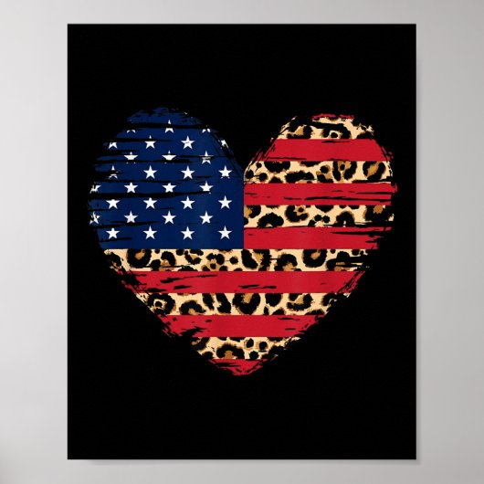 Amerikaanse vlag Hart Amerikaanse Patriottische St Poster (Voorkant)
