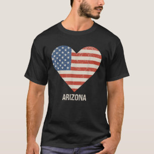 Amerikaanse vlag Hart Arizona 4 juli Patriottisch T-shirt