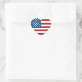 Amerikaanse vlag hart hart sticker (Tas)