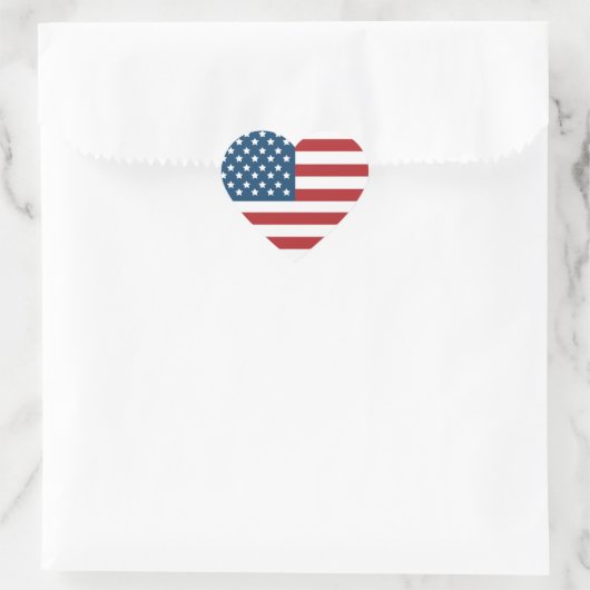 Amerikaanse vlag hart hart sticker (Tas)
