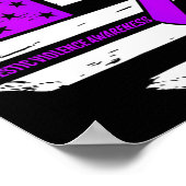 Amerikaanse vlag Hart Huiselijk Geweld Bewustzijn  Poster (Hoek)