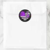 Amerikaanse vlag Hart Huiselijk Geweld Bewustzijn Ronde Sticker (Tas)