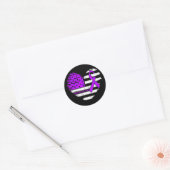 Amerikaanse vlag Hart Huiselijk Geweld Bewustzijn Ronde Sticker (Envelop)