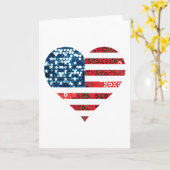 amerikaanse vlag hart kaart (Gele Bloem)