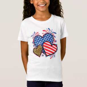 Amerikaanse Vlag Hart Luipaard Sublimatie-64210 T-shirt