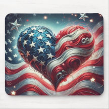 Amerikaanse Vlag Hart Muismat – Patriottisch Burea