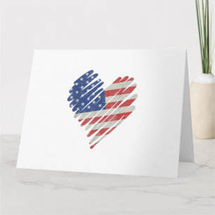 Amerikaanse Vlag Hart Rood Wit Blauw Schattig 4 ju Kaart