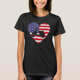 Amerikaanse vlag hart scooters 4 juli USA Patri T-shirt