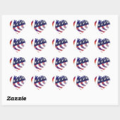 Amerikaanse vlag hart sticker (Vel)